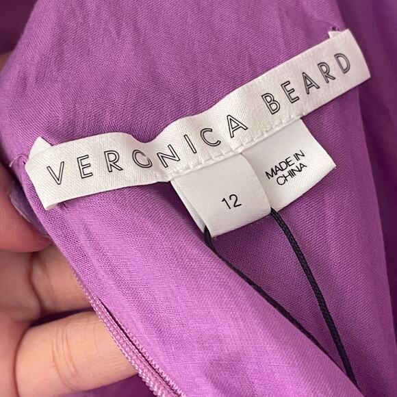 VERONICA BEARD NWT Beilla One Shoulder Maxi Dress in Vivid Orchid Size 12 - Picture 14 of 16